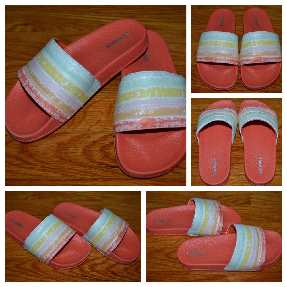 Youth girls Old Navy pool slides / sandals, size 1/2